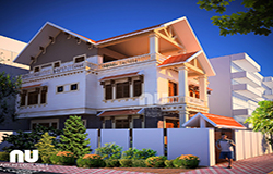 thiết kế biệt thự mái thái đẹp