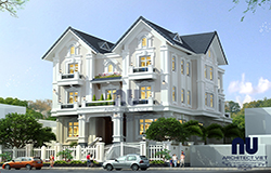thiết kế kiến trúc biệt thự pháp 3 tầng