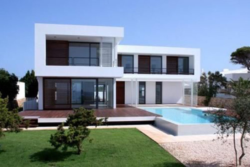 Mẫu biệt thự phong cách hiện đại 2 tầng chữ l có bể bơi mẫu số 2