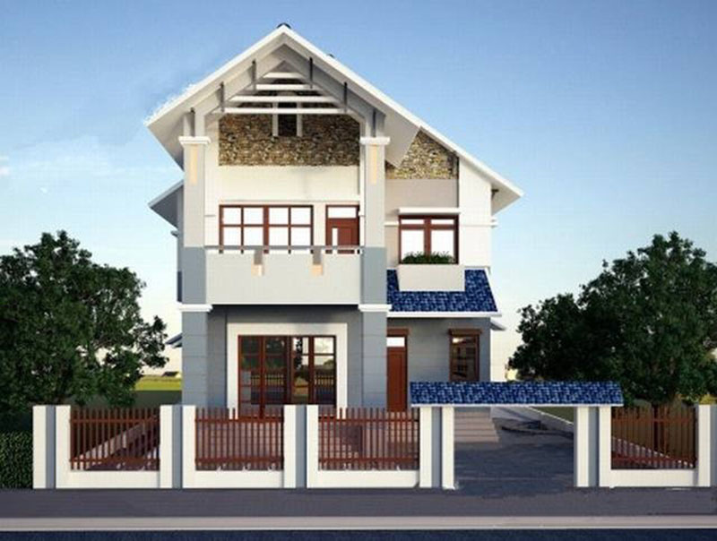 sưu tầm những mẫu nhà 2 tầng chữ L đẹp