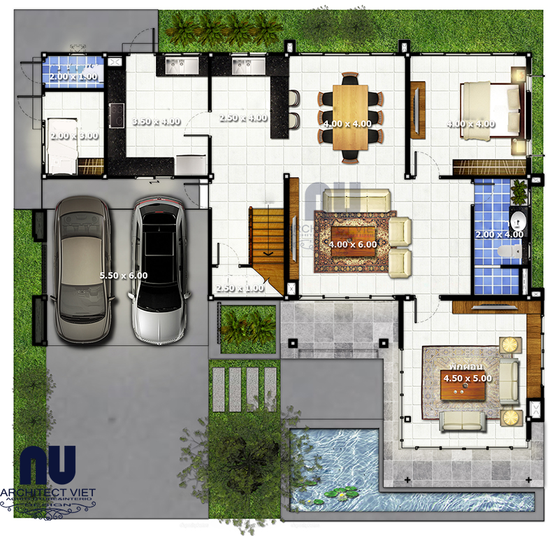 biệt thự hiện đại 5 phòng ngủ