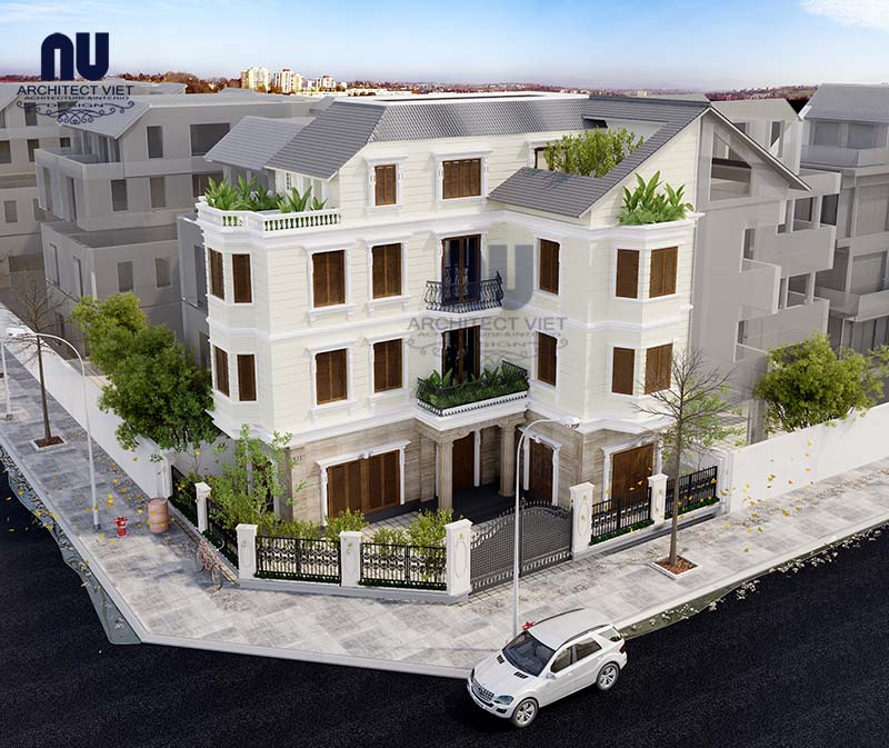 Ngắm nhìn mẫu biệt thự 12x16m 3 tầng 1 tum tân cổ điển đẹp tại Thạch Thất biệt thự 12x16m 3 tầng 1 tum tân cổ điển 2