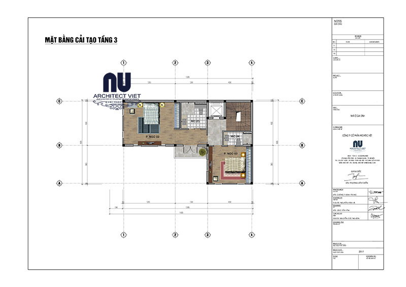 Bố trí mặt bằng công năng tầng 3 biệt thự 12x16m 3 tầng tân cổ điển 2 phòng ngủ biệt thự 12x16m 3 tầng tân cổ điển 7