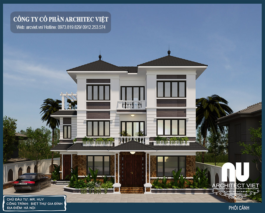 thiết kế biệt thự với không gian mở không gian mở trong biệt thự 3 tầng hiện đại 125m2