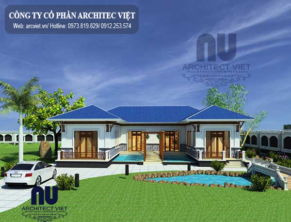 Ý tưởng thiết kế biệt thự 1 tầng 350m2 mẫu biệt thự 1 tầng 350m2 phong cách châu Âu