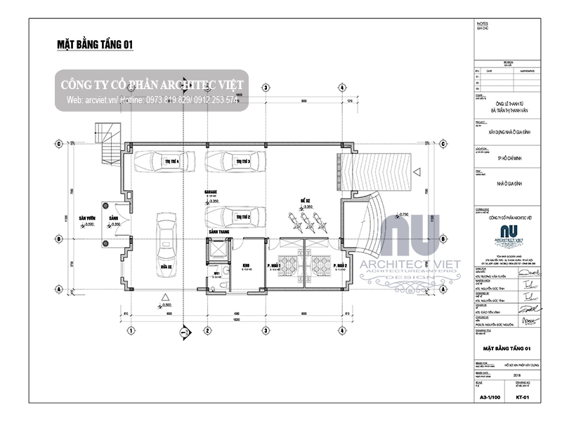 mặt bằng tầng 1 thiết kế biệt thự 4 tầng tân cổ điển 19x12m