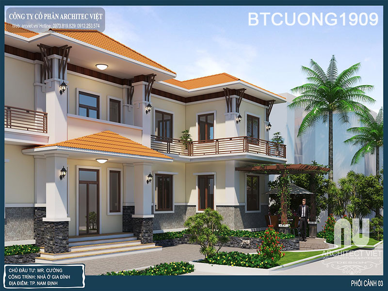 mẫu biệt thự 2 tầng mái thái 188m2 đẹp mẫu biệt thự 2 tầng mái thái 188m2 sang trọng