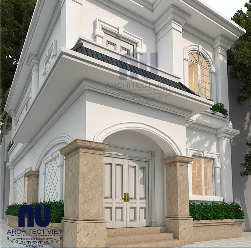 thiết kế biệt thự 2 tầng mặt tiền 6m mẫu nhà đẹp