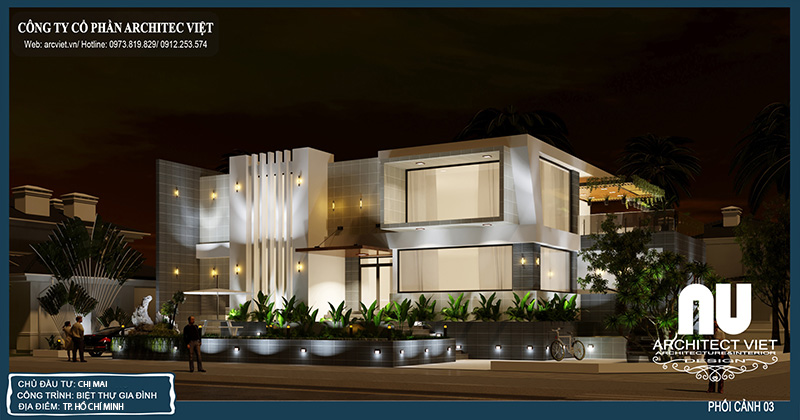biệt thự hiện đại 2 tầng 210m2 sang trọng thiết kế biệt thự hiện đại 2 tầng 210m2