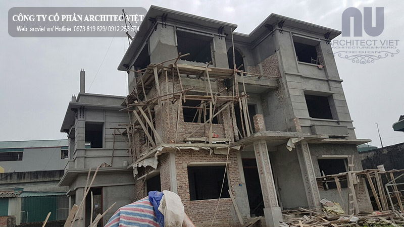 hình ảnh thực tế nhà anh Huy thi công nhà anh Huy tại Hà Nội