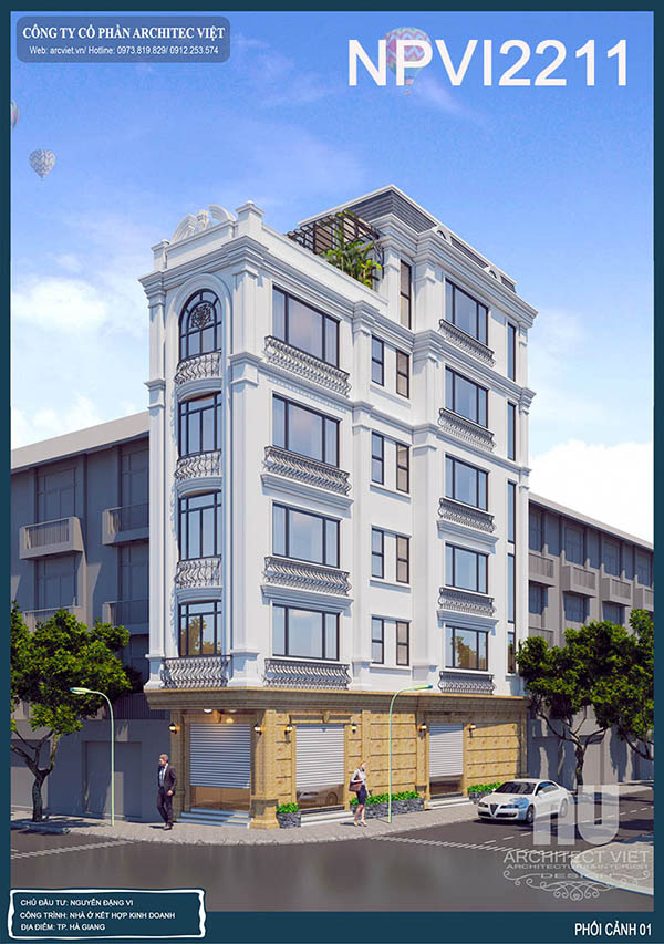 Thiết kế nhà phố 2 mặt tiền kết hợp kinh doanh