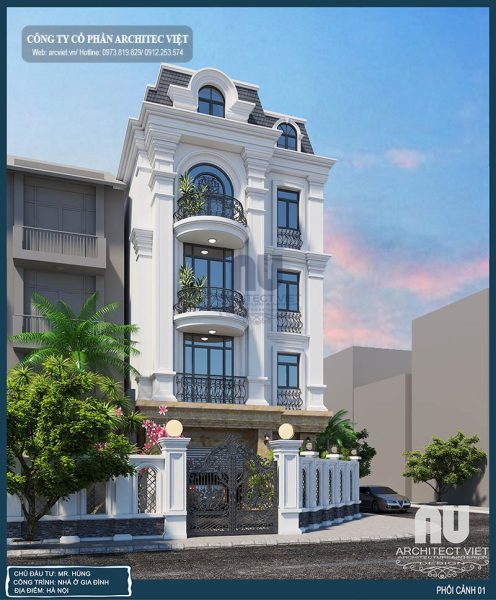 Thiết kế nhà 4 tầng đẹp
