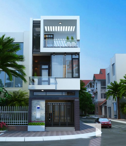 Nhà phố 3 tầng 2 mặt tiền nổi bật trên phố xây nhà ống 700 triệu