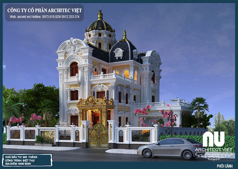 biệt thự 4 tầng sang trọng