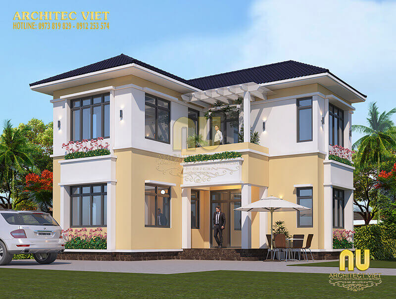 biệt thự chữ L đẹp