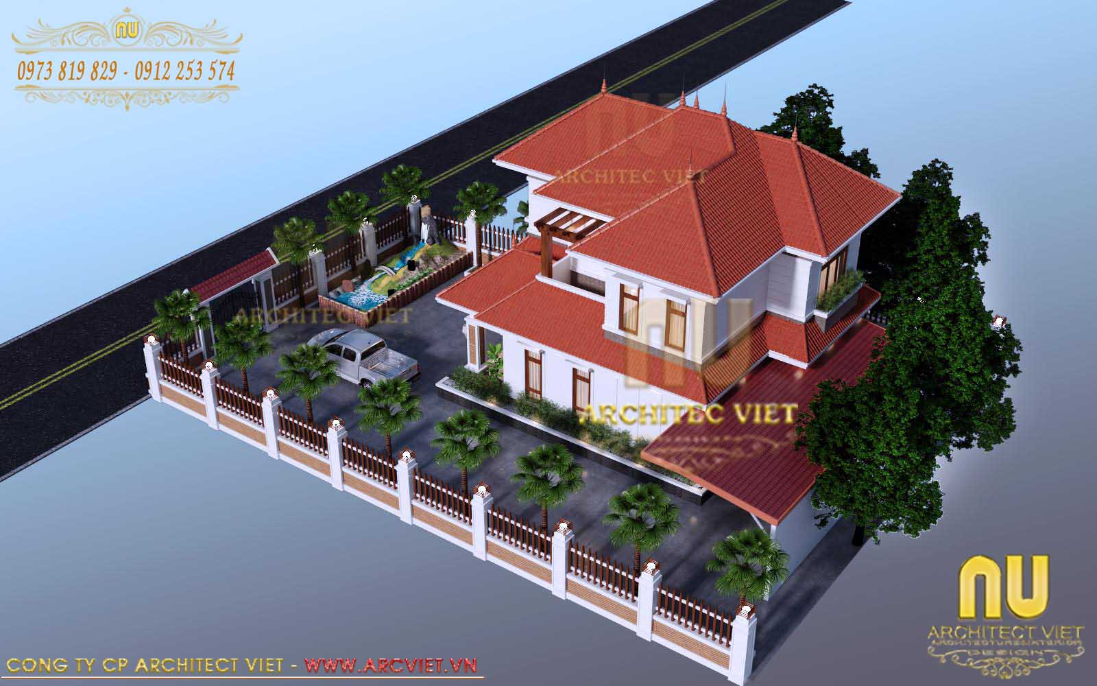 Mẫu biệt thự 2 tầng đẹp biệt thự hiện đại 2 tầng mái thái