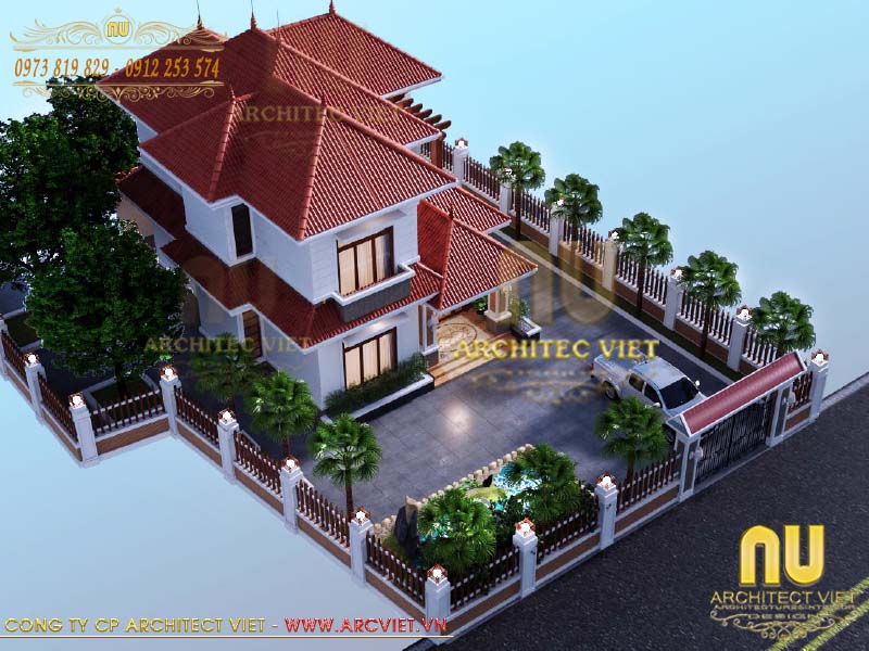 Biệt thự 2 tầng đẹp với mái thái sang trọng biệt thự hiện đại 2 tầng mái thái