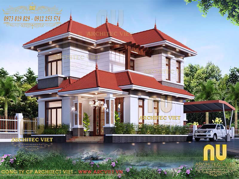 thiết kế biệt thự 2 tầng mái dốc biet-thu-2-tang-mai-doc