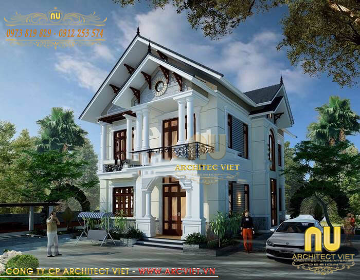 mẫu biệt thự 2 tầng mái dốc đẹp biet-thu-2-tang-mai-doc