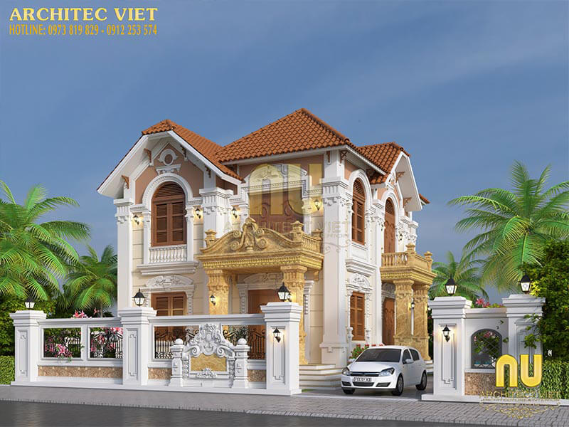 mẫu biệt thự 2 tầng mái dốc tân cổ điển biet-thu-2-tang-mai-doc