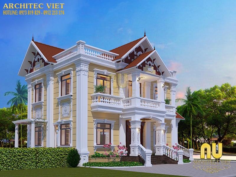 biệt thự 2 tầng mái dốc tân cổ điển biet-thu-2-tang-mai-doc