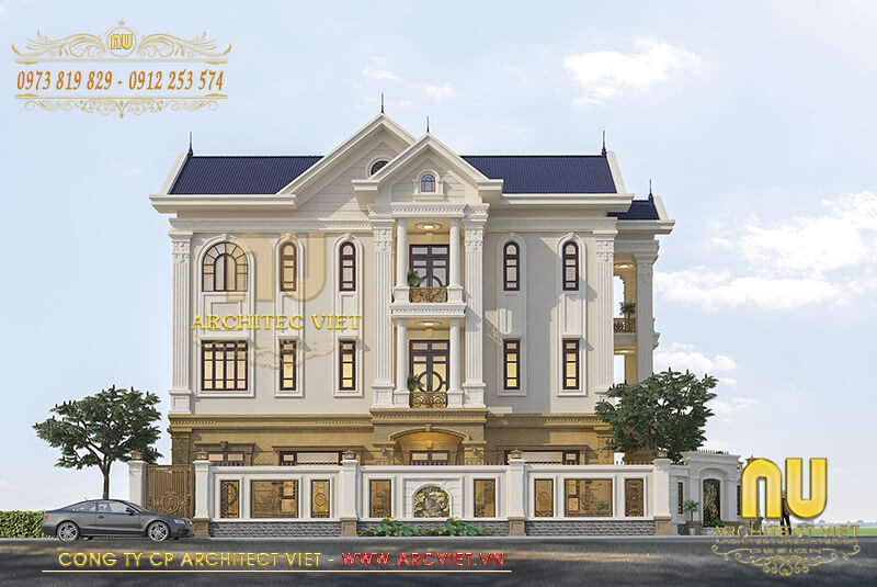 Thiết kế biệt thự tân cổ điển ấm áp biệt thự 3 tầng tân cổ điển