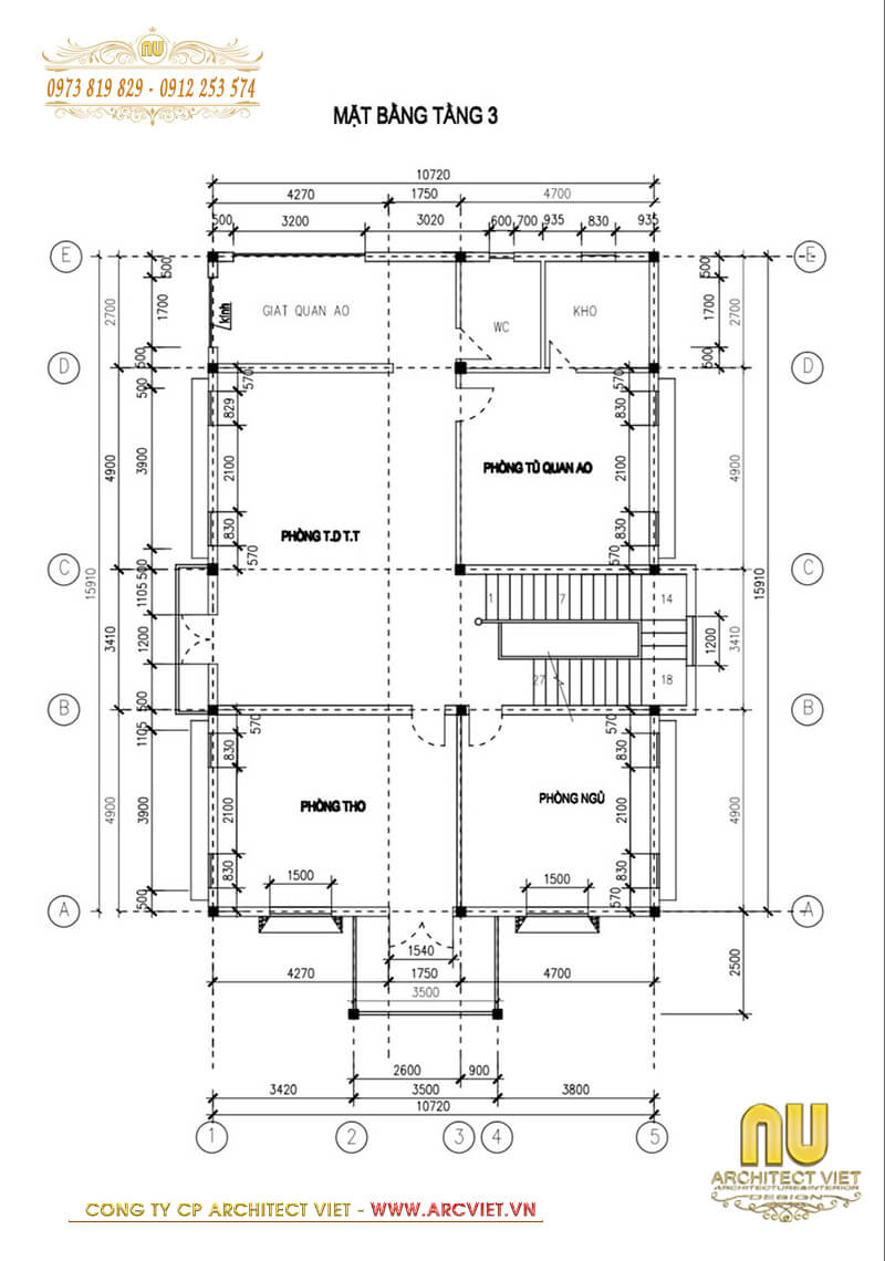 Thiết kế biệt thự với công năng tiện nghi biệt thự 3 tầng tân cổ điển