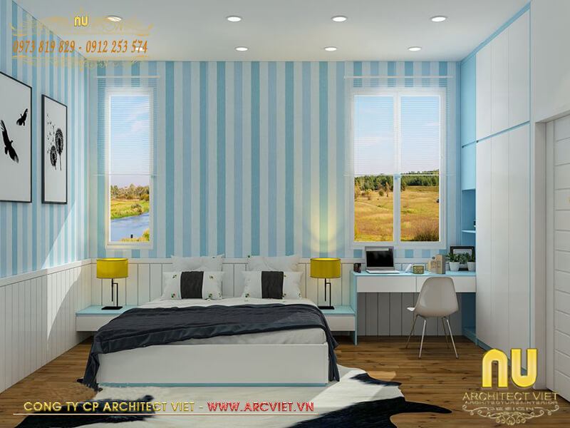 Thiết kế nội thất phòng ngủ bé trai mẫu nhà chữ l 90m2 mẫu nhà chữ l 90m2