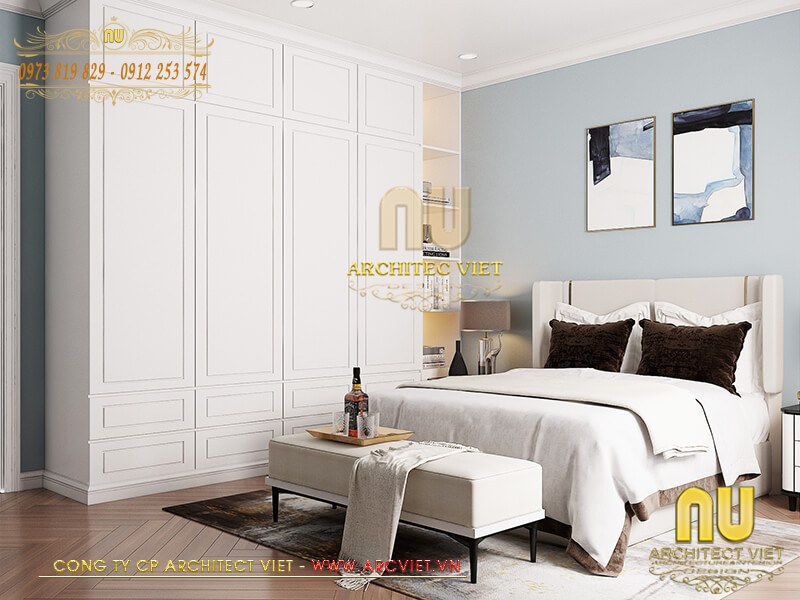 Thiết kế nội thất mẫu biệt thự 2 tầng kiểu pháp - phòng ngủ 3 mẫu biệt thự 2 tầng kiểu pháp