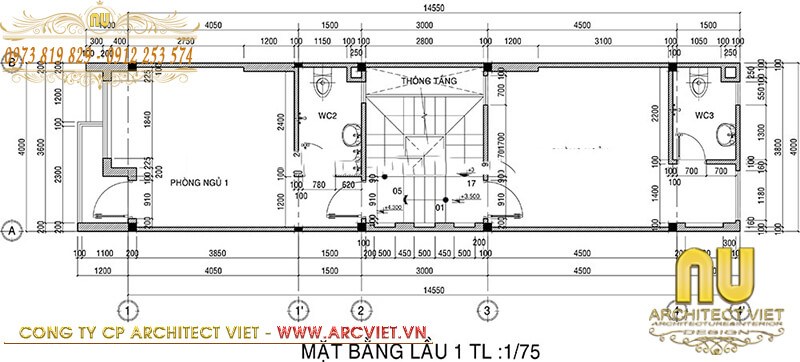 Bản vẽ mặt bằng công năng tầng 2 mẫu thiết kế nhà lệch tầng 5x13m thiết kế nhà lệch tầng 5x13m