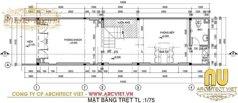 Bản vẽ mặt bằng công năng tầng 1 mẫu thiết kế nhà lệch tầng 5x13m thiết kế nhà lệch tầng 5x13m
