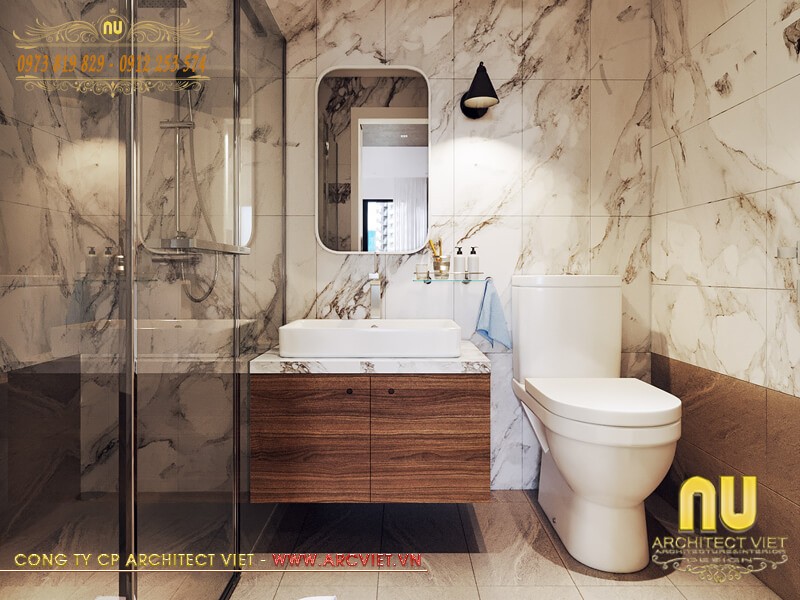 Trang thiết bị nội thất phòng vệ sinh mẫu nhà 2 tầng hiện đại đẹp 121m2 mẫu nhà 2 tầng hiện đại đẹp