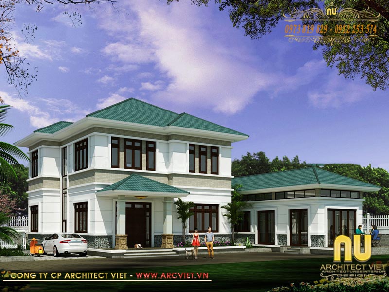 Thiết kế mẫu nhà 2 tầng vuông đẹp hiện đại được lược bỏ toàn bộ các chi tiết rườm rà mẫu nhà 2 tầng vuông đẹp