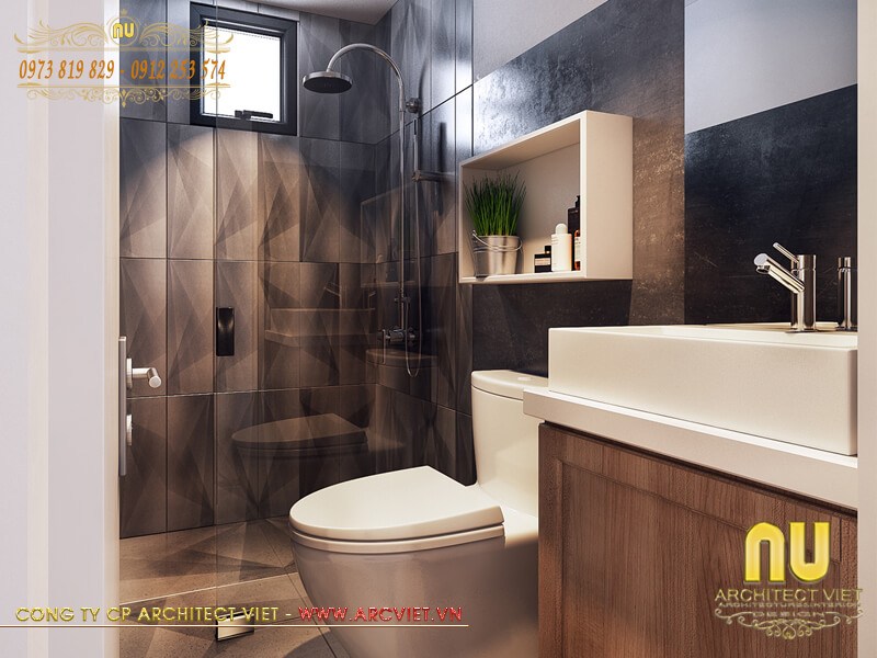 Trang thiết bị nội thất nhà tắm + vệ sinh mẫu nhà 2 tầng vuông đẹp 15x11m mẫu nhà 2 tầng vuông đẹp