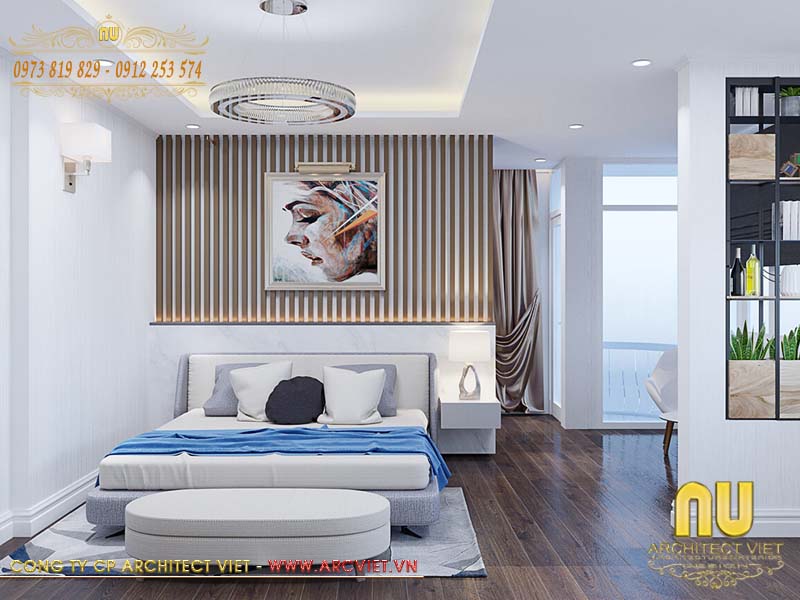 Không gian nội thất phòng ngủ con ngôi nhà thiết kế đẹp 5 tầng tân cổ điển 55m2 ngôi nhà thiết kế đẹp