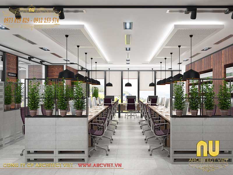 Thiết kế nội thất phòng làm việc chung tại tầng 1 ngôi nhà thiết kế đẹp 5 tầng tân cổ điển ngôi nhà thiết kế đẹp