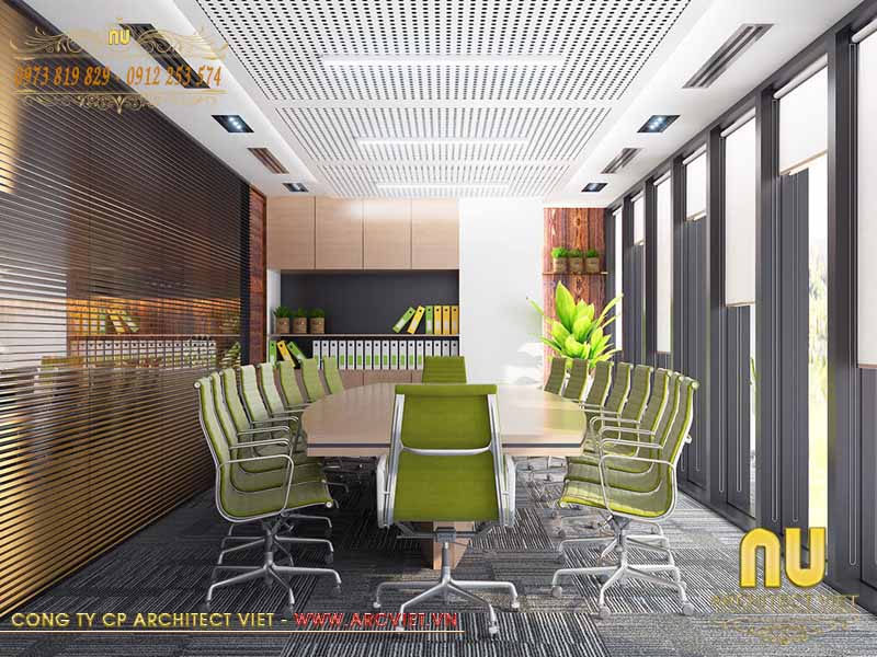 Thiết kế nội thất phòng họp tại tầng 1 ngôi nhà thiết kế đẹp 5 tầng tân cổ điển ngôi nhà thiết kế đẹp