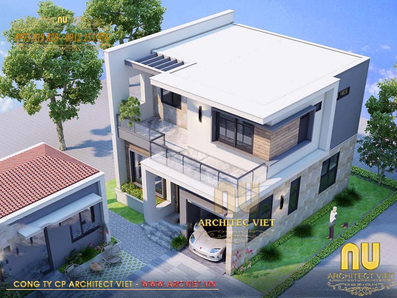 Bản vẽ mặt bằng nhà để xe ô tô gia đình 2 tầng diện tích 160m2 nhà để xe ô tô gia đình