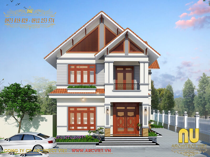 Thông tin chung về mẫu nhà mái thái sân vườn 2 tầng đẹp tại Hưng Yên nhà mái thái sân vườn
