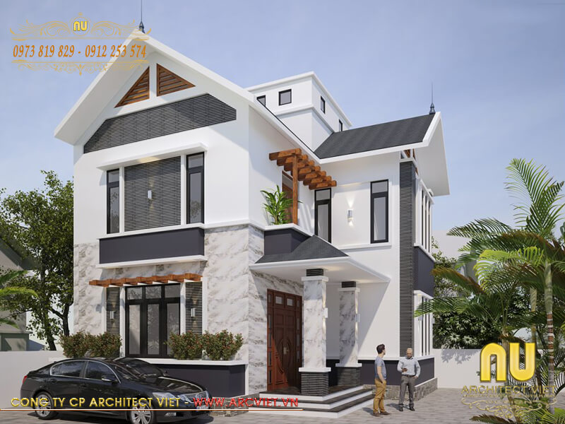 Mẫu nhà vuông mái thái 2 tầng đẹp giá rẻ kích thước 10x10m nhà vuông mái thái 2 tầng