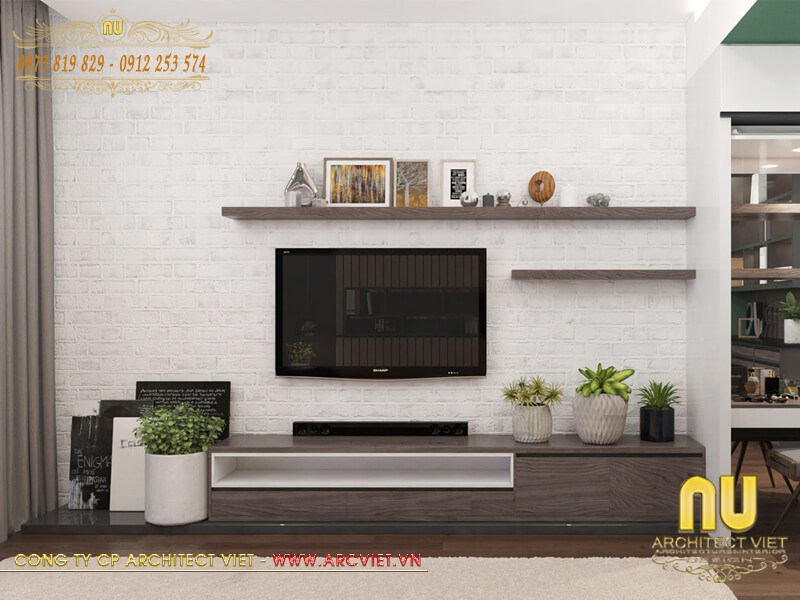 Không gian phòng khách hiện đại trong mẫu nhà vuông mái thái 2 tầng đẹp diện tích 100m2 nhà vuông mái thái 2 tầng