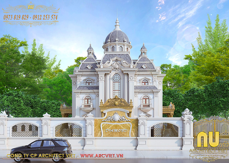 Dự án thiết kế lâu đài dinh thự 3 tầng tân cổ điển kiểu pháp tại Ninh Bình thiết kế lâu đài dinh thự