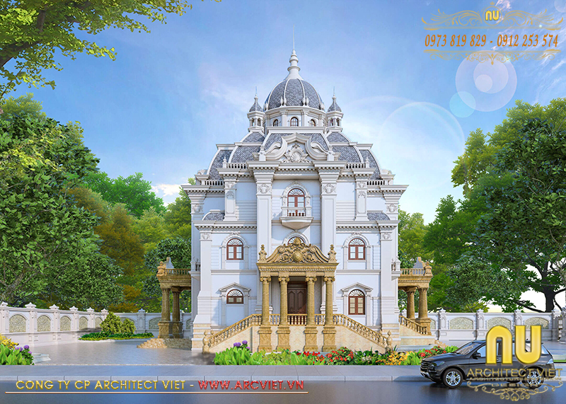 Mặt bằng mẫu thiết kế lâu đài dinh thự 3 tầng đẹp đáp ứng yêu cầu chủ đầu tư thiết kế lâu đài dinh thự