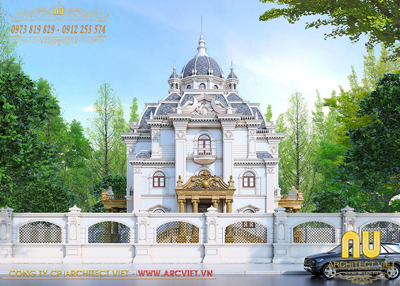 Công năng mặt bằng mẫu thiết kế lâu đài dinh thự 3 tầng được bố trí linh hoạt và khoa học thiết kế lâu đài dinh thự