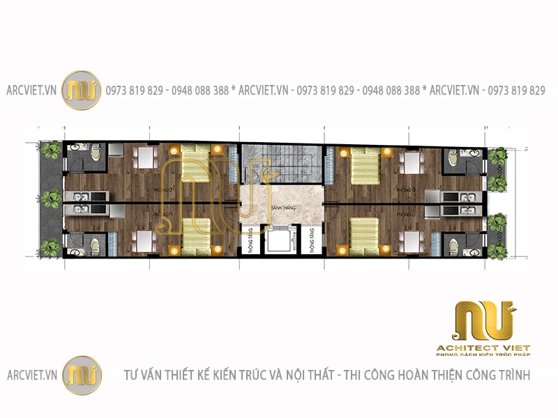 Mặt bằng mẫu nhà phố 6 tầng 110m2 mẫu nhà phố 6 tầng 110m2