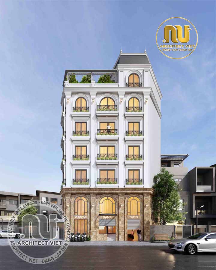 Mẫu nhà ở kết hợp cho thuê văn phòng mặt tiền 12m tại Hà Nội nhà ở kết hợp cho thuê văn phòng mặt tiền 12m
