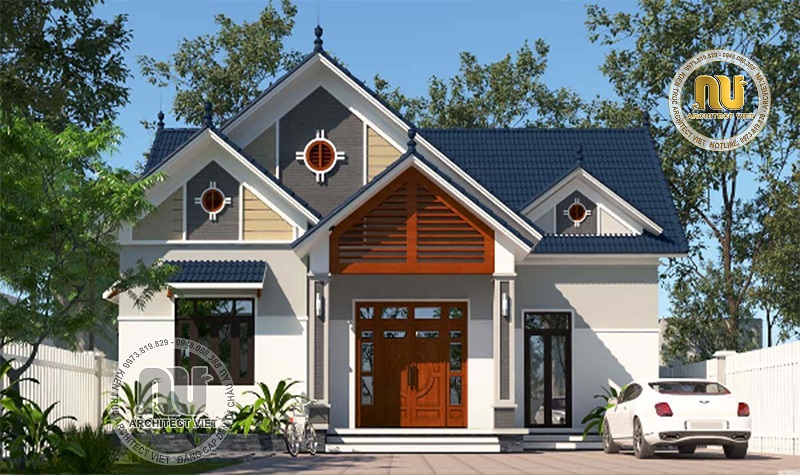 Phối cảnh ngoại thất đầy ấn tượng của mẫu nhà cấp 4 9x12m. Thiết kế nhà đẹp 9x12m