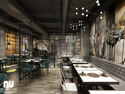 Thiết kế nội thất nhà hàng lẩu nướng Hàn Quốc tại Trung Hòa View 1