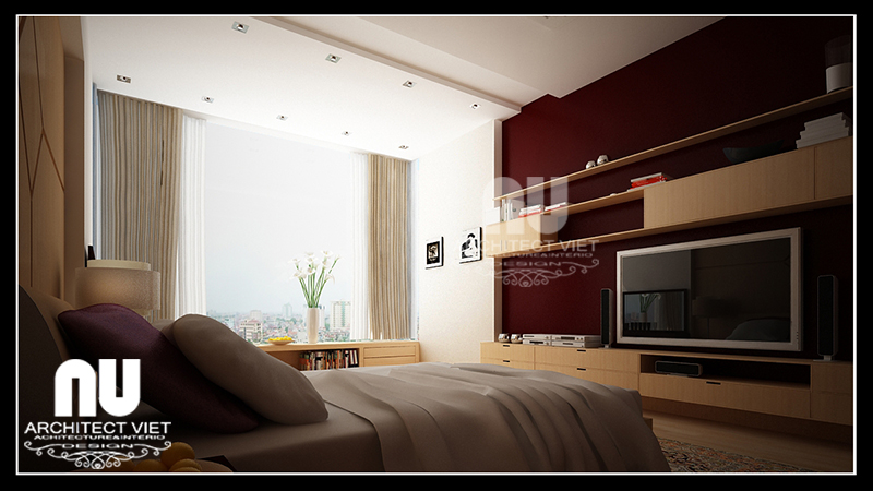 Thiết kế nội thất căn hộ chung cư Mỹ Đình - Phòng ngủ 1 View 2