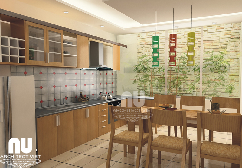 hình ảnh bếp nấu và phòng ăn không gian phòng bếp